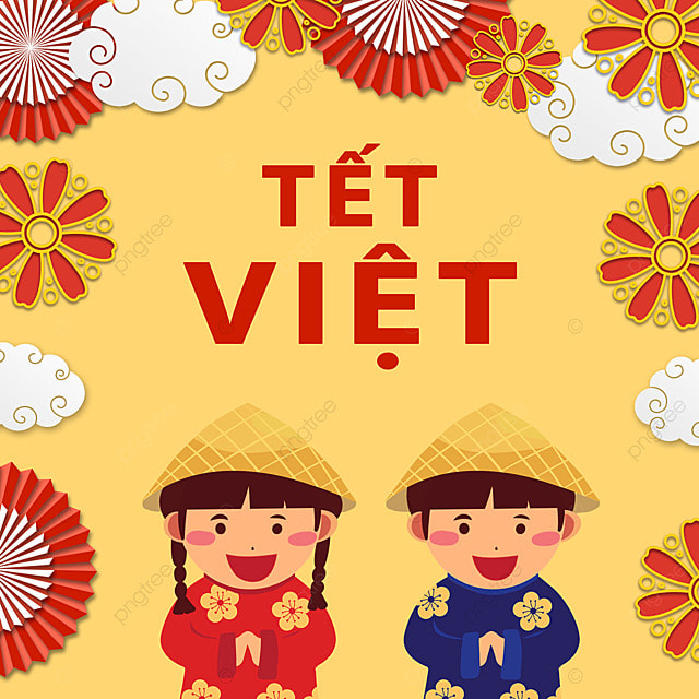 白云扇子花卉越南新年春节节日社交媒体广告