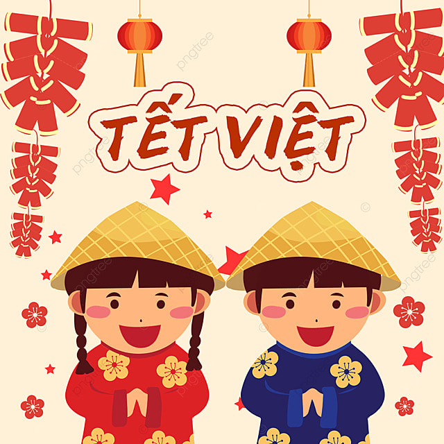 鞭炮灯笼花卉越南新年春节社交媒体广告