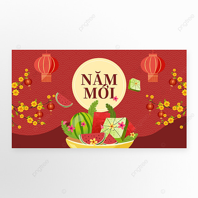 越南传统春节新年横幅模板