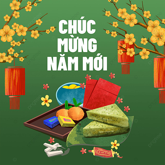 越南新年快乐社交媒体模板
