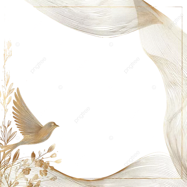 线条流畅 饰有嘲笑鸟轮廓的优雅婚礼相框