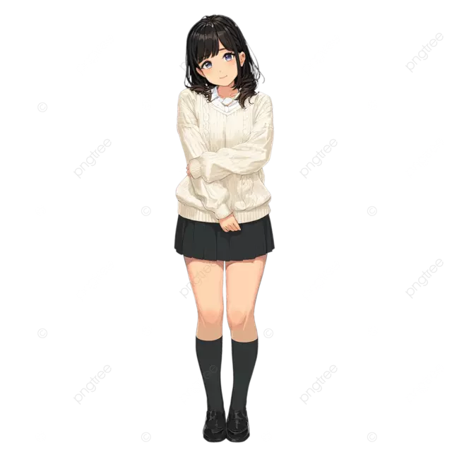 日本动漫少女高中生虚拟主播全身像