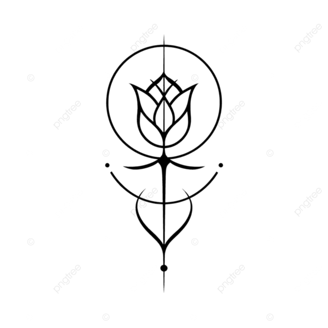 简约优雅的玫瑰线条画标志