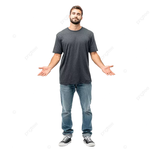 一位黑发年轻男子身着休闲装，神态放松地站着。