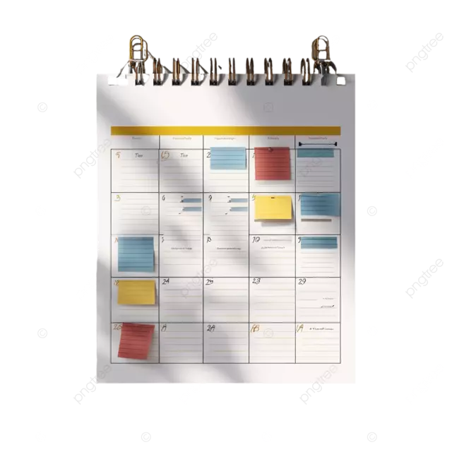白色背景上写满会议的纸质日历