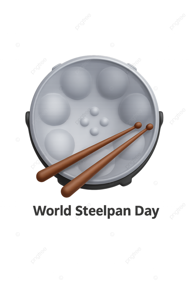 世界钢盘日庆祝矢量图与钢盘仪器