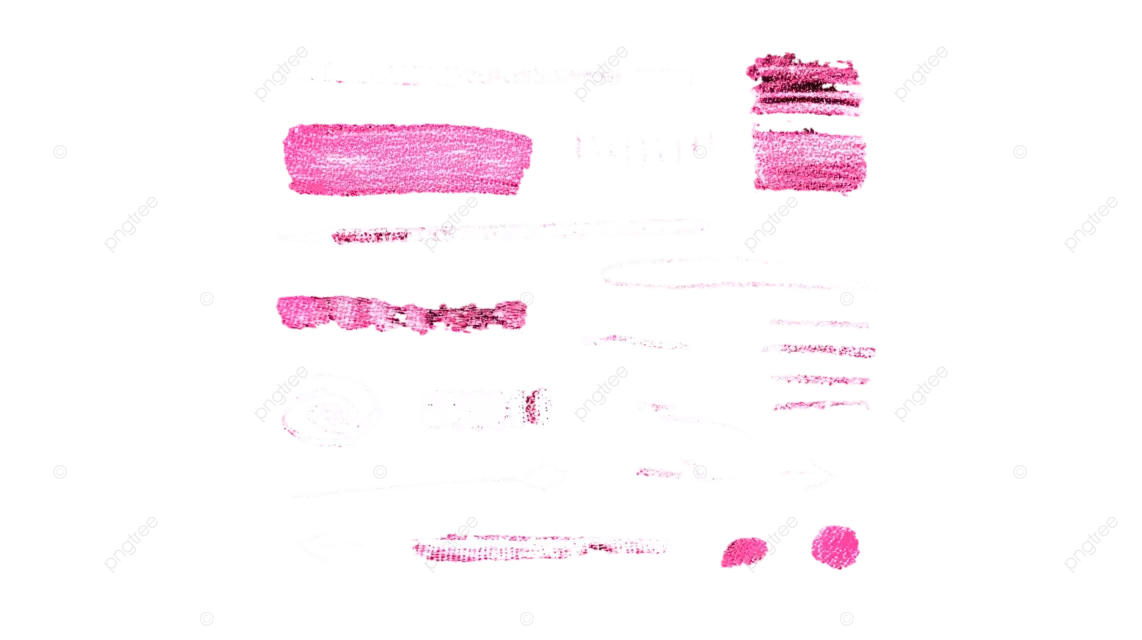 黑色背景上带有文字和符号的粉色荧光笔笔触