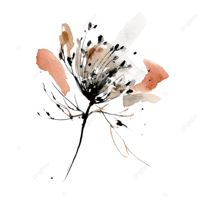 简单抽象的水墨水彩胡萝卜，富有表现力的笔触