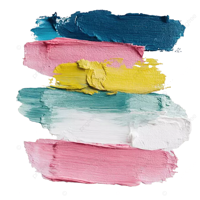 粉红 靛蓝 海蓝和柠檬黄交织出充满活力的笔触