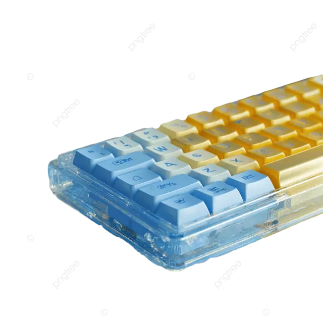 芒果蓝莓透明键盘，按键发光，细节清新