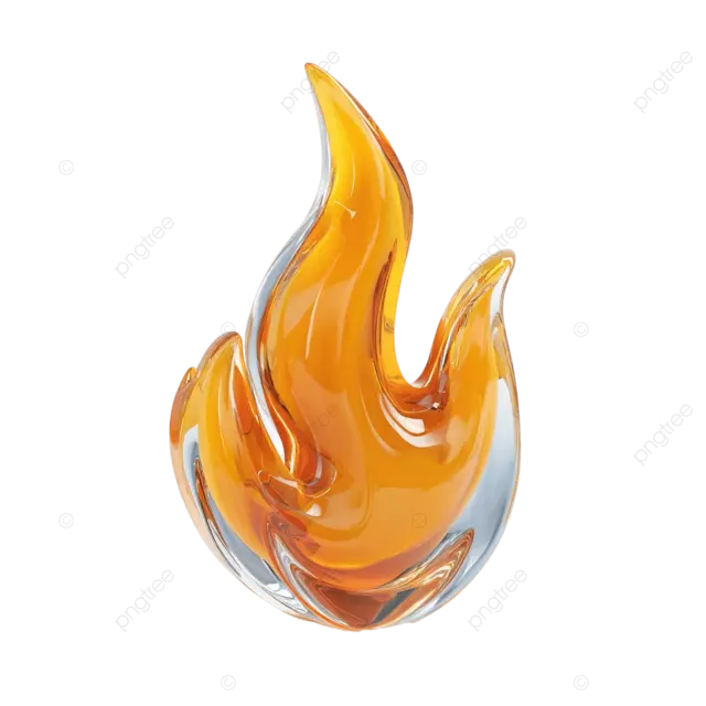 干净的白色背景上带有光线追踪渲染和柔和光晕的 3D 火焰图标