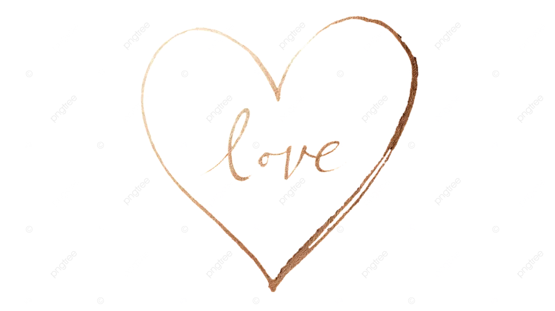 极简黑色背景，棕色心形轮廓，手写爱心文字