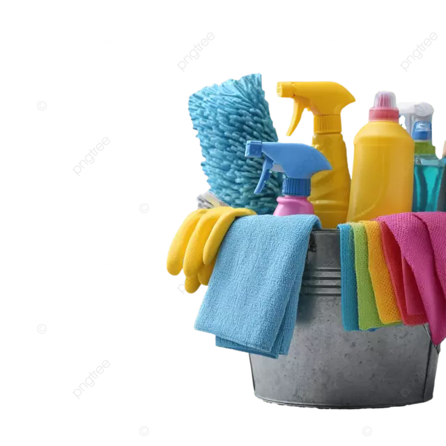 充满活力的清洁用品在镀锌水桶中用于新鲜和开朗的家庭维护