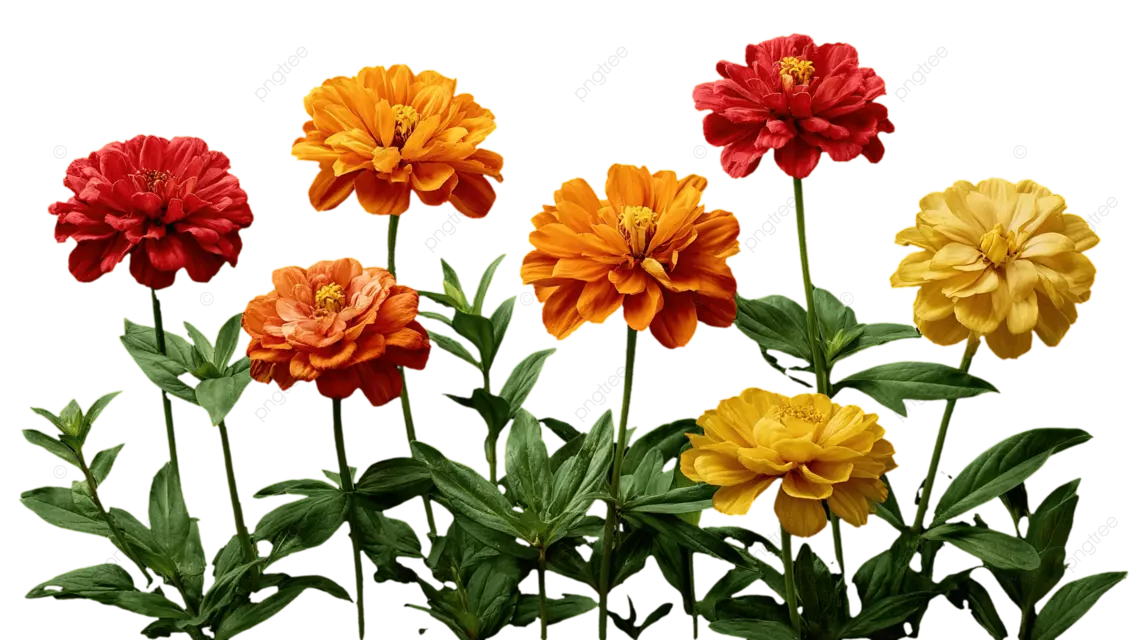 黑色背景下鲜艳的花朵，色彩鲜艳的花朵和绿叶