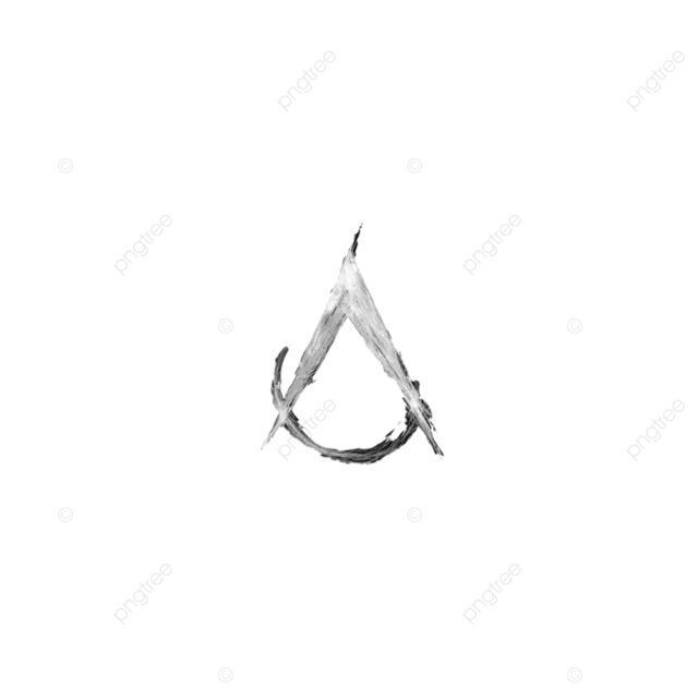 极简主义字母A，抽象品牌设计，精神哲学基调，黑色背景，白色墨水笔触，现代YouTube频道标识