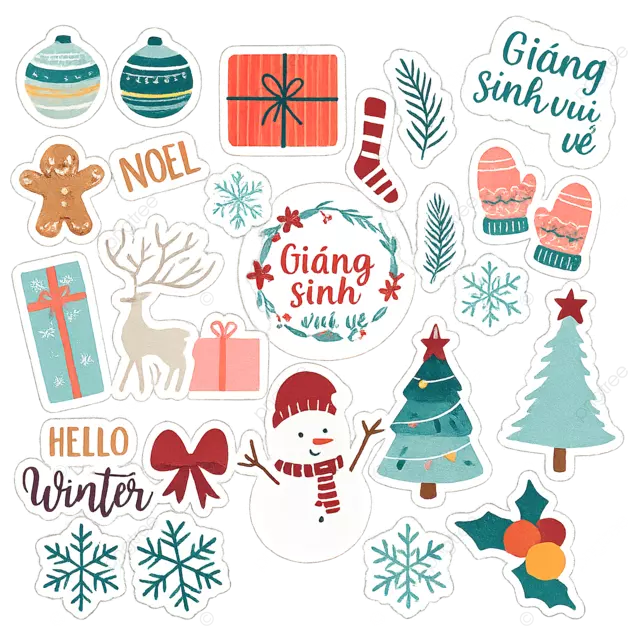 可爱的圣诞节系列与圣诞老人和圣诞树