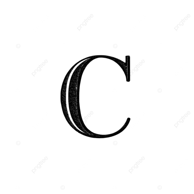 黑色背景上的纹理字母C