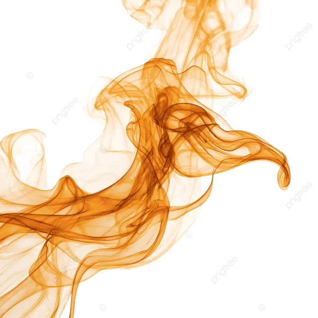白色背景上精致的漩涡状橙色烟雾
