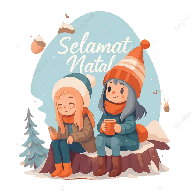 免费圣诞节矢量圣诞快乐安全卡通贴纸 png 下载