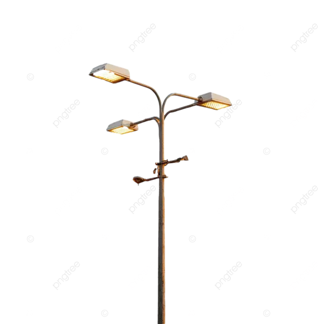 智能太阳能路灯橙色和白色逼真的超宽摄影肖像