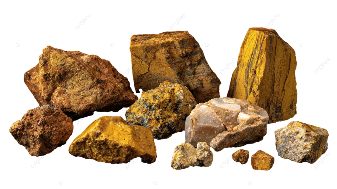 黑色背景上的金黄色矿石