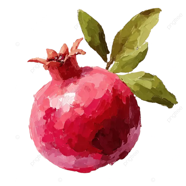 石榴粗犷笔触儿童绘本插图