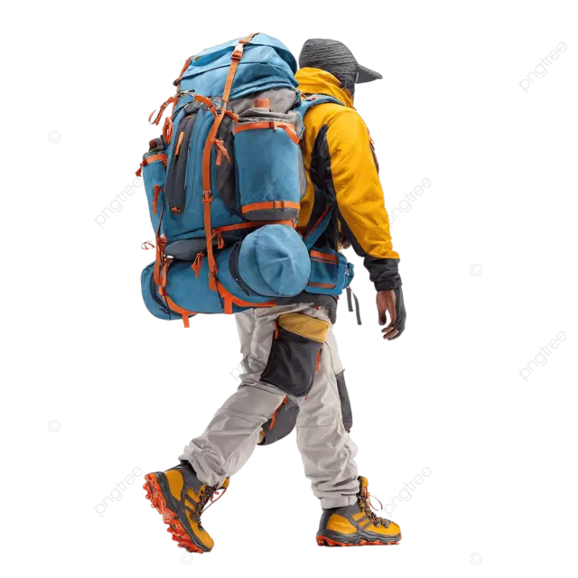 男士在户外带有高清细节的露营袋