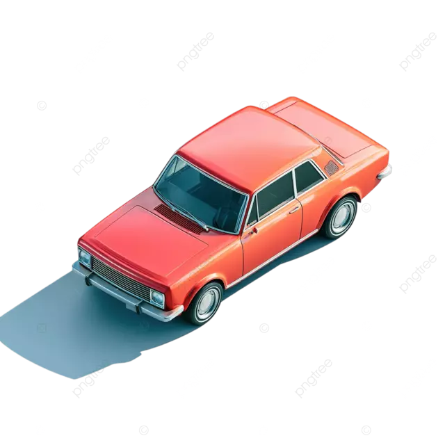 3D等距汽车图标超详细的光泽材料简约的高清渲染
