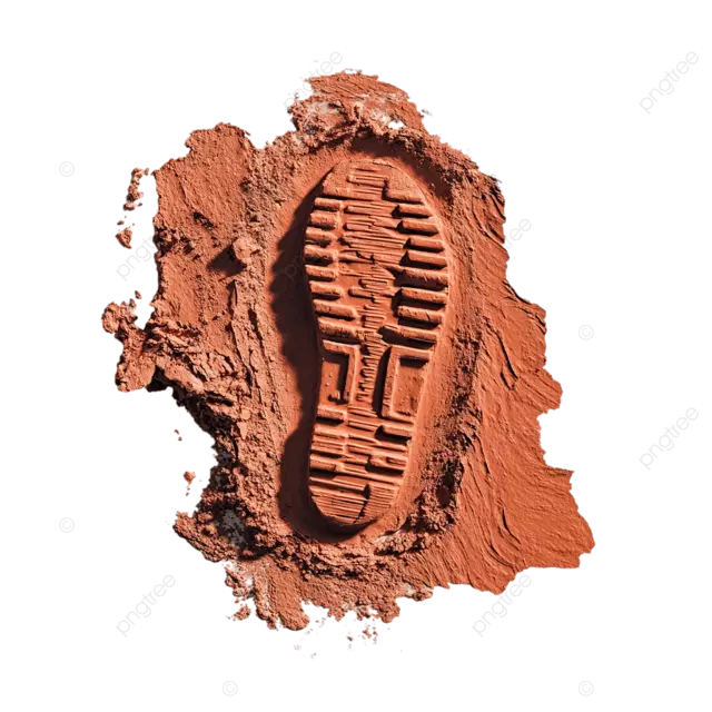 带有鞋子胎面足迹考古插图的纹理腻子