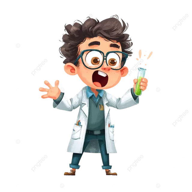 科学书呆子学校男孩吉祥物卡通人物