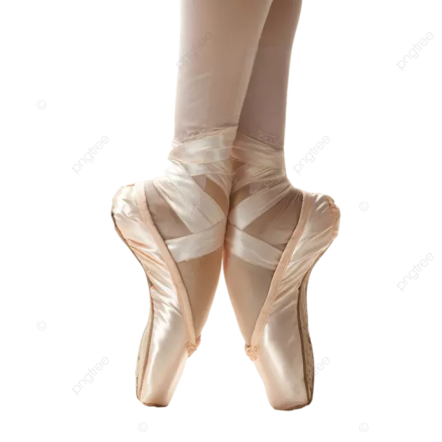 芭蕾舞点在脚趾的尖端上跳舞，带特殊鞋子