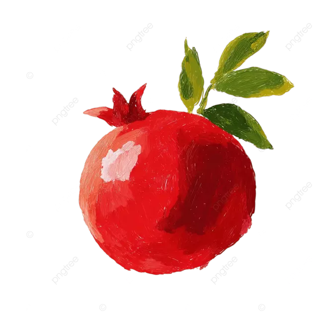 以大胆笔触绘制的石榴儿童绘本插图