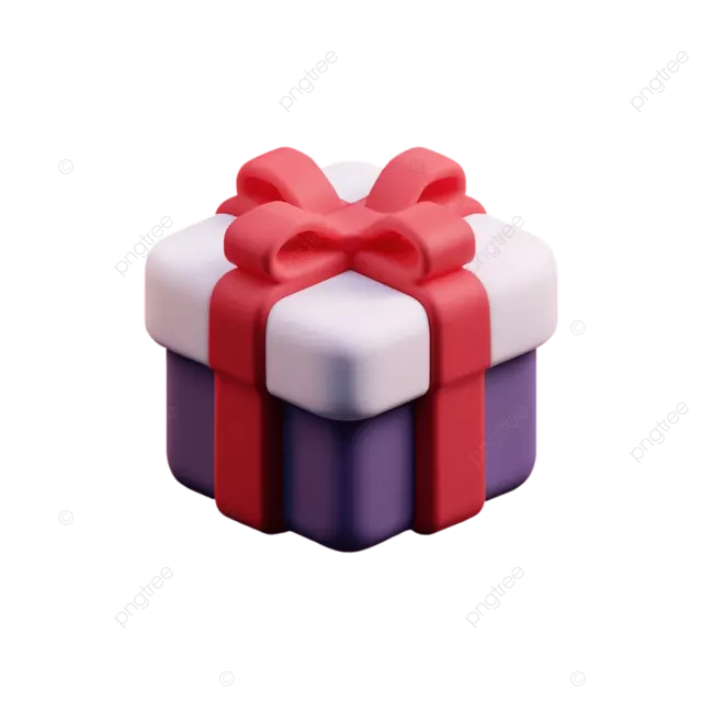 3D卡通礼物图标，紫红色，Blender渲染