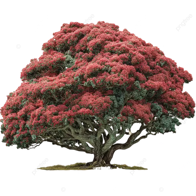 新西兰 pohutakawa 树 孤立的 白色背景