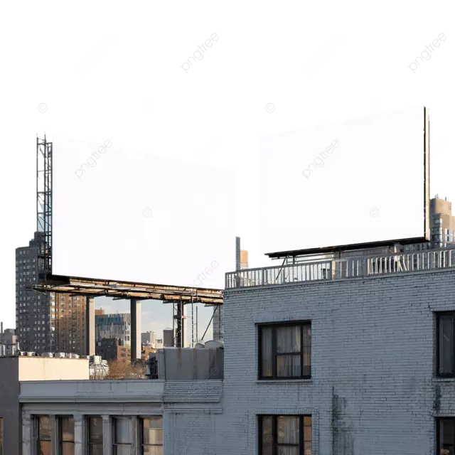 曼哈顿中午的两座空白广告牌