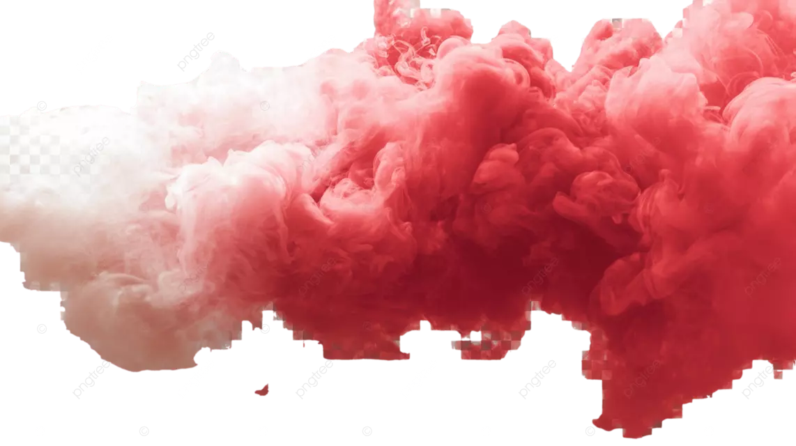 透明棋盘格背景上的红色烟雾效果