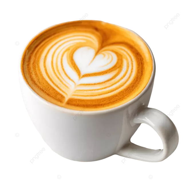 白色陶瓷杯子的心形拿铁艺术