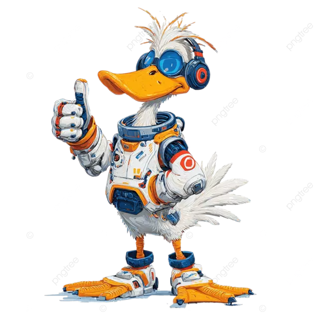 科技套装有线白鹭吉祥物矢量图