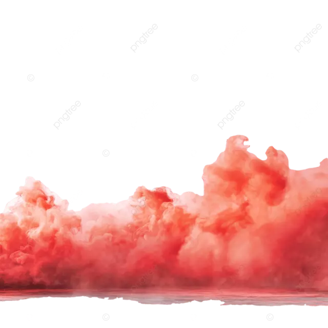 在白色背景上升起的最小红色烟雾柔和的通风质地