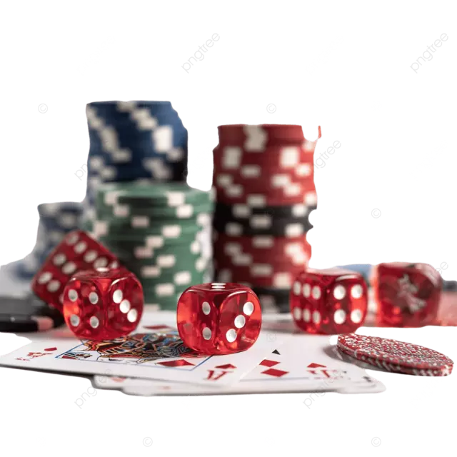 充满活力的赌场主题展示图片带有扑克桌骰子和白色背景上的芯片