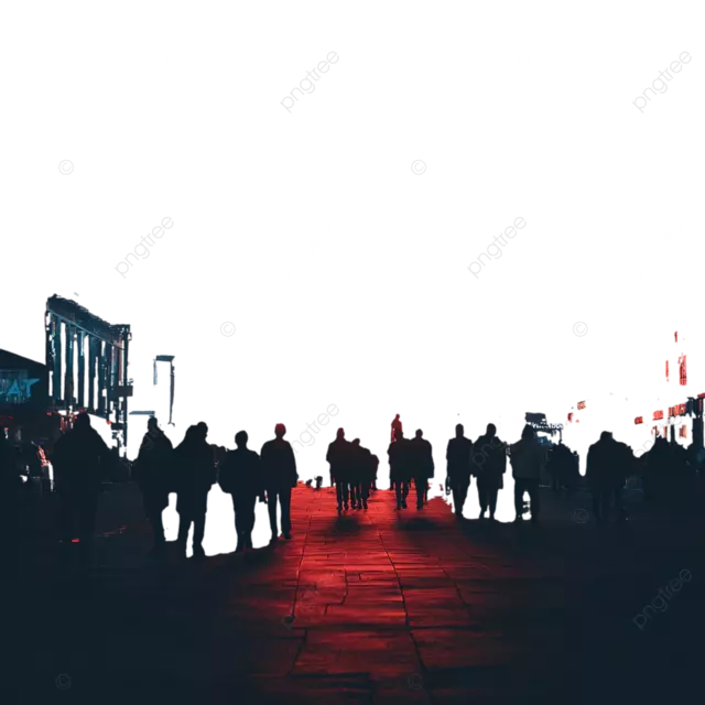 时代广场红色LED广告牌夜景人流密集街道样机