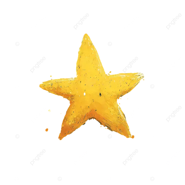 吉卜力工作室风格的黄色星星插图