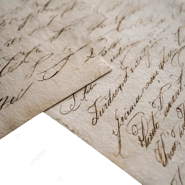 复古字母纸A5尺寸精致的古老书法古董米色纹理背景软棕褐色墨水优雅黑暗学术插图