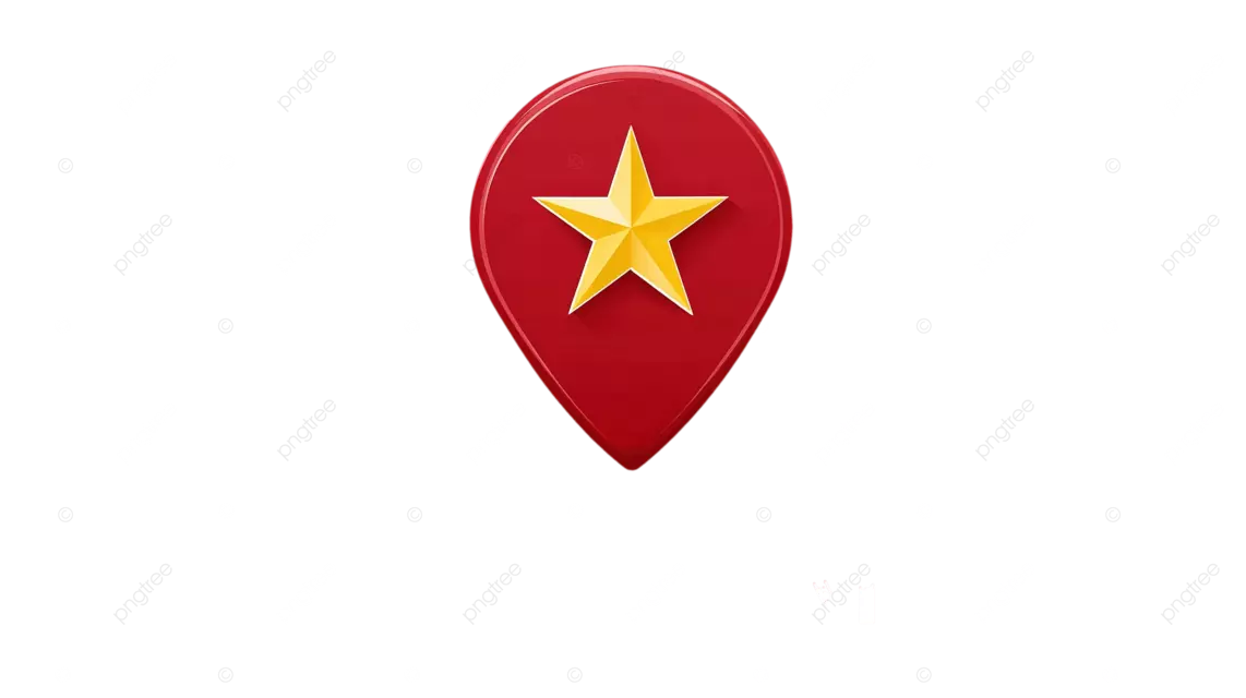 带有黄色星星和越南文字的红色地图标记