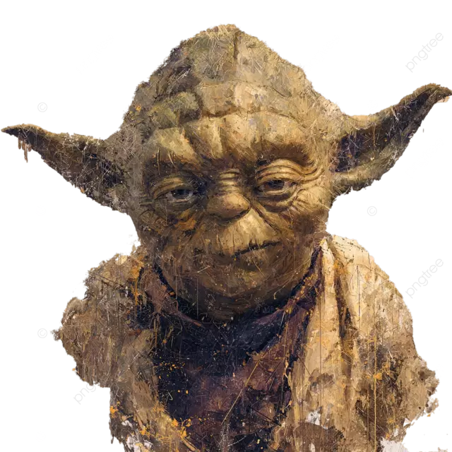 尤达神秘肖像纹理笔触发光的眼睛绝地长袍