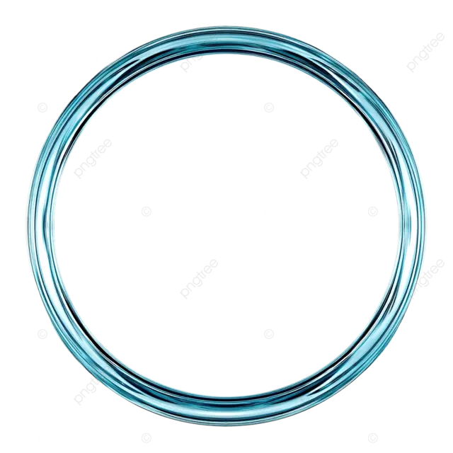 薄薄的海蓝宝石色圆形相框，带有微妙的波浪纹理和内部光泽