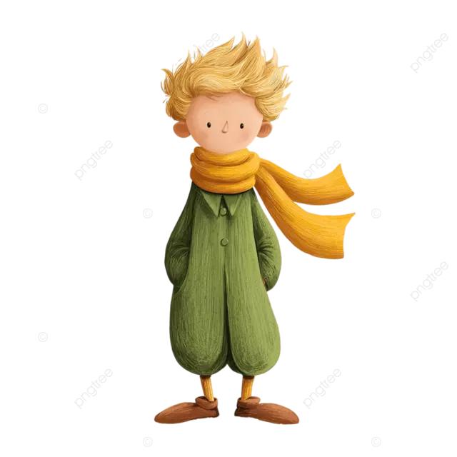 小王子绿色服装黄色头发围巾棕色鞋子冒险皮克斯风格