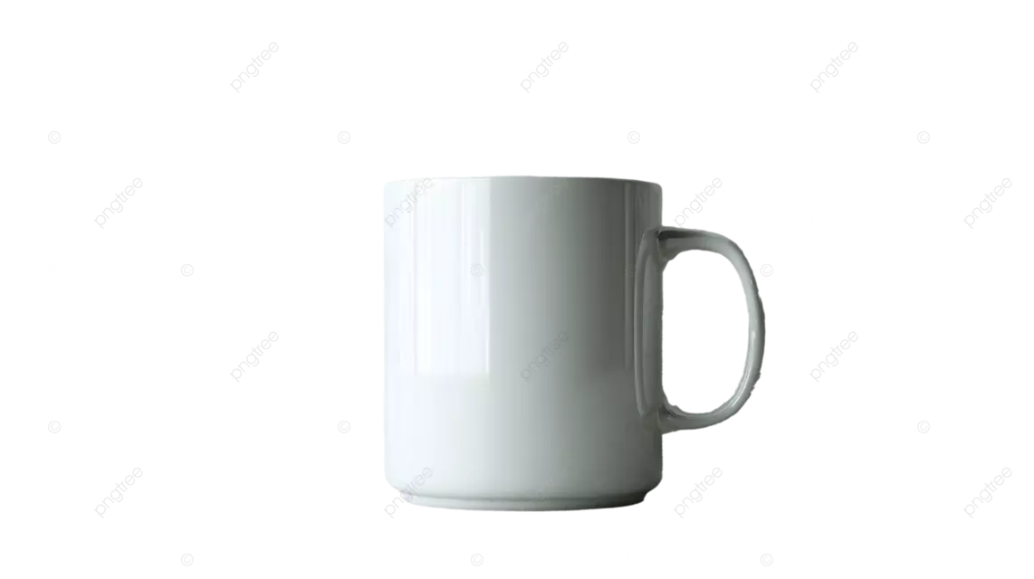 透明棋盘背景上的白色杯子