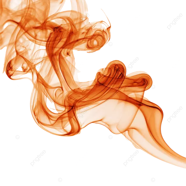 白色背景上精致的漩涡状橙色烟雾