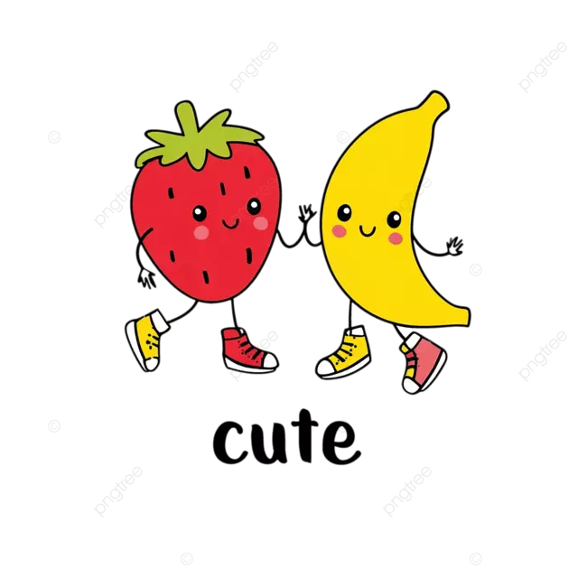 胖卡通草莓和香蕉在五颜六色的鞋子里跳舞